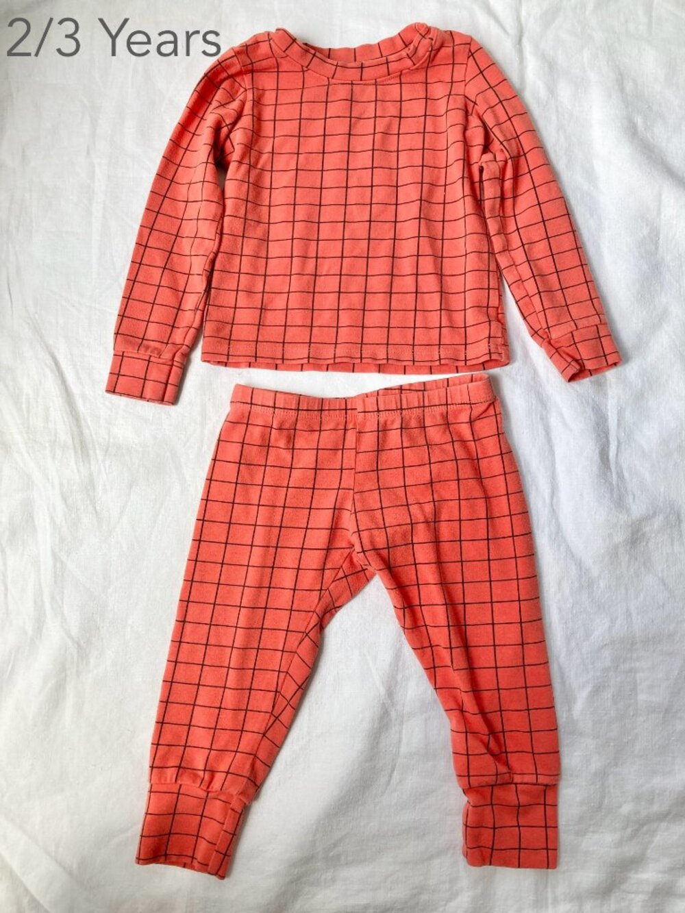 🪴5/$30 Mochi Kids 2-3 Years Toddler Red Checker Long Sleeve Pants Pajamas Set